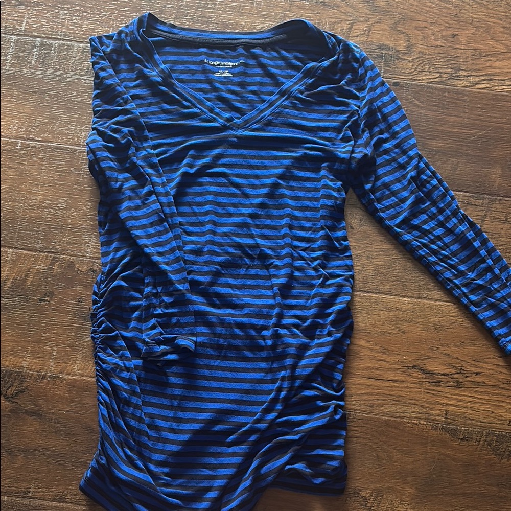 Liz Lange Maternity Blue Fitted Blouse